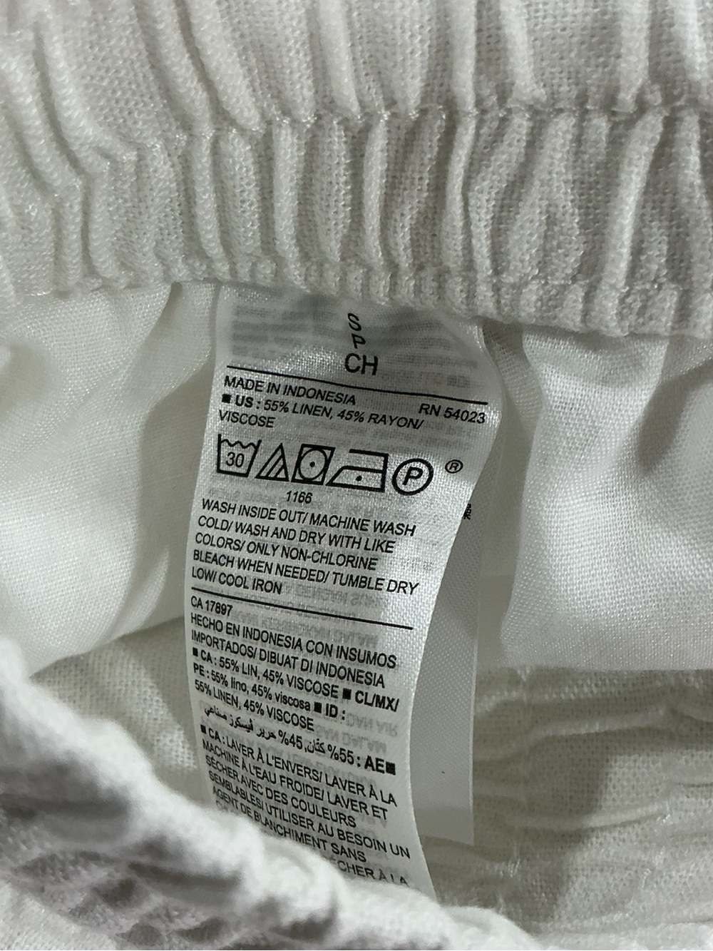 Old Navy White Linen Blend Boho Style Straight-Leg Pants - Picture 3 of 6